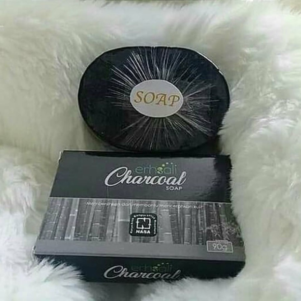 PEMBERSIH WAJAH PENCERAH KULIT KUSAM ERHSALI CHARCOAL SOAP