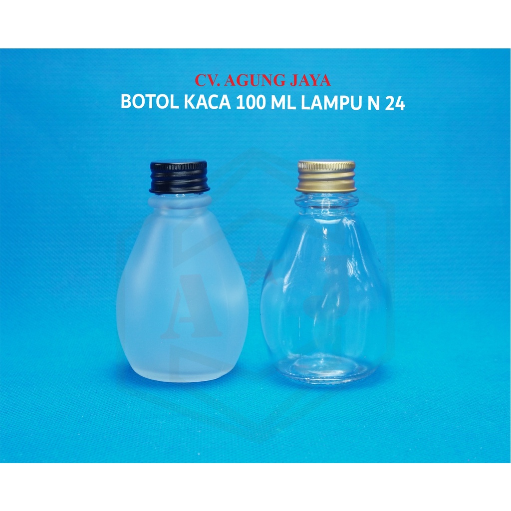 Botol Kaca 100 ml Lampu Frosted Tutup Alumunium