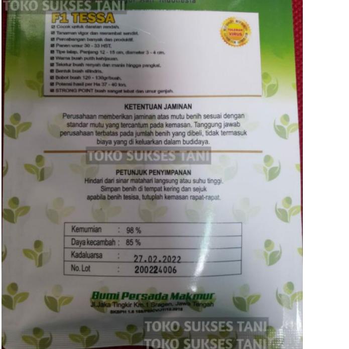 GratisOngkir|RA-1272|Benih Timun Baby (lalap) F1 TESSA isi 20 gram