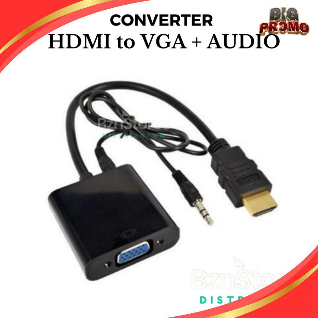 TERLARIZZZ CONVERTER HDMI TO VGAAUDIO  Hdmi to vga  audio cabel Konverter Kabel HDMI to VGA with Aud