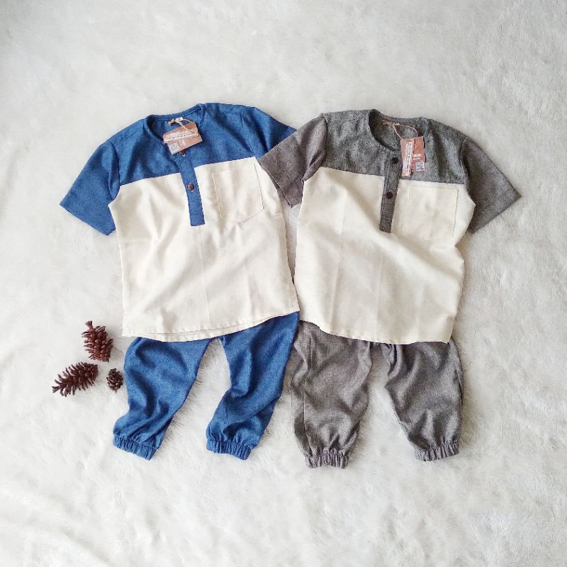 RAMA SET Kids - Setelan Anak katun mix linen adem nyaman 0-5 tahun