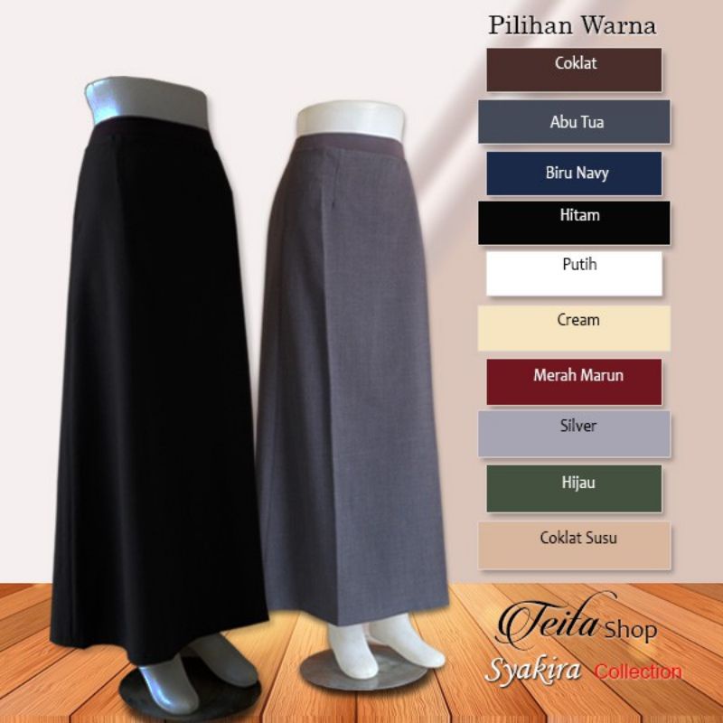 ROK HITAM PANJANG MODEL A/ROK KULIAH/ ROK KERJA