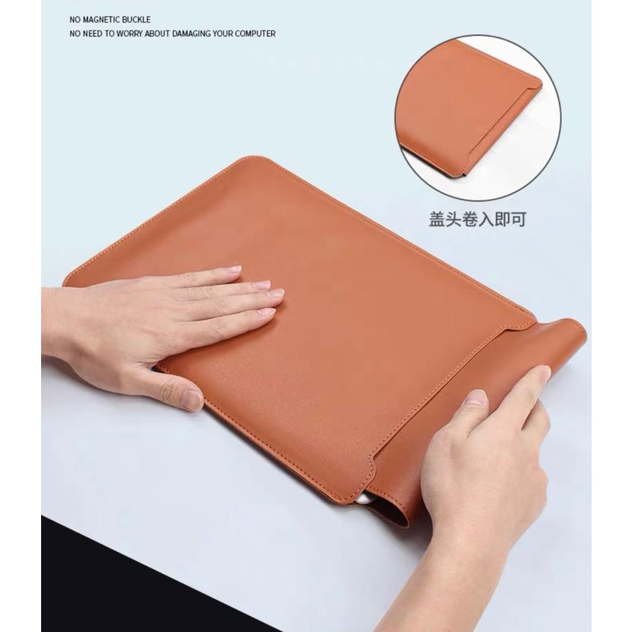 Tas Sarung Laptop Softcase Macbook Air Pro M1 M2 Sleeve Imported PU Leather Size 11 12 13 14 15 16 inch