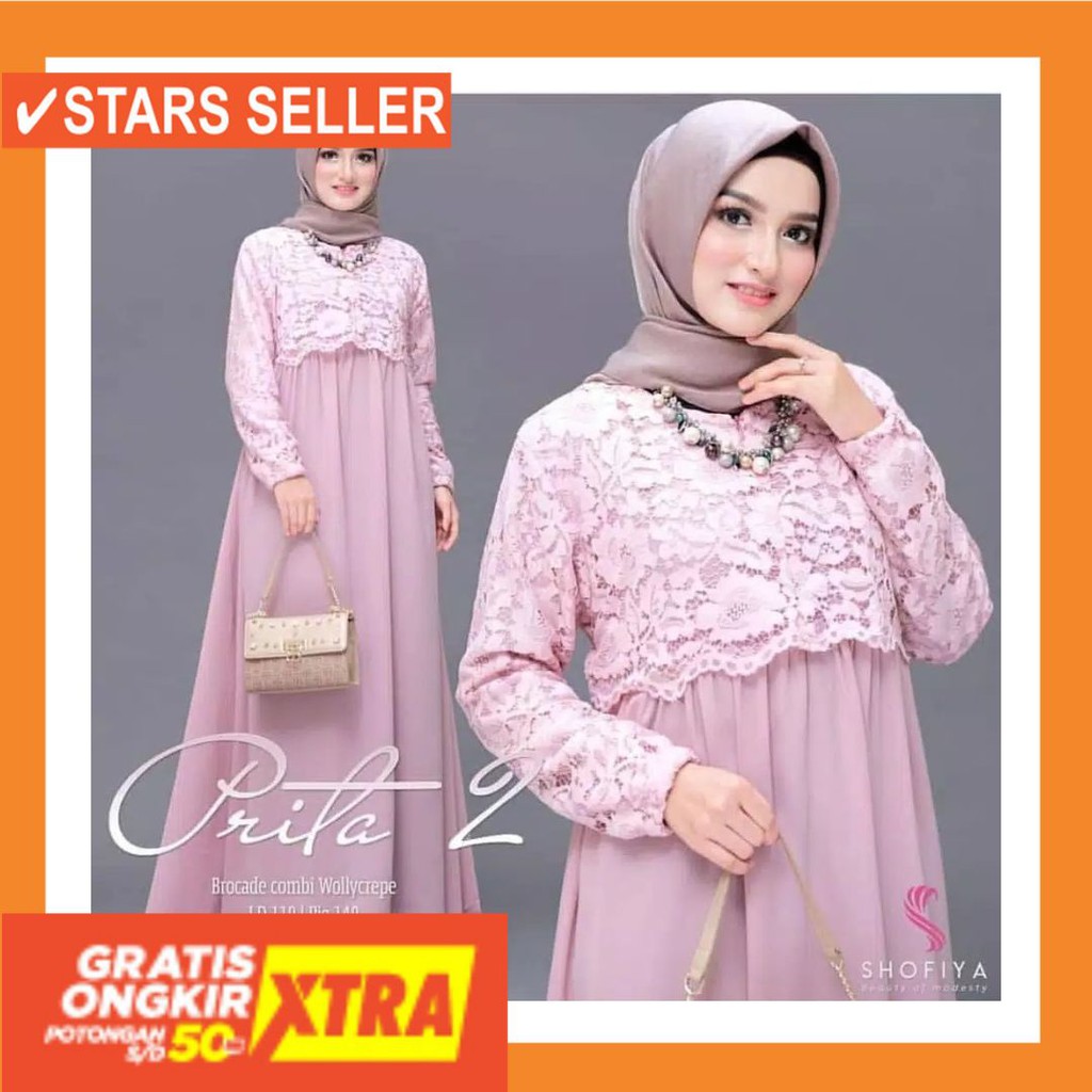 CANTIK LUCU HALUS KAIN PANDS COLLESTION PAND S TURKISH BATIK / Prita dress / gamis syari wanita /