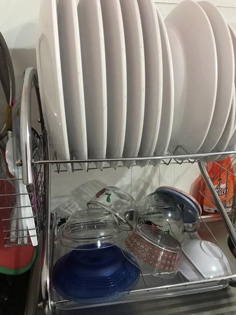Rak Piring Stainless Steel  Minimalis 2 Tingkat | Rak Piring Dapur