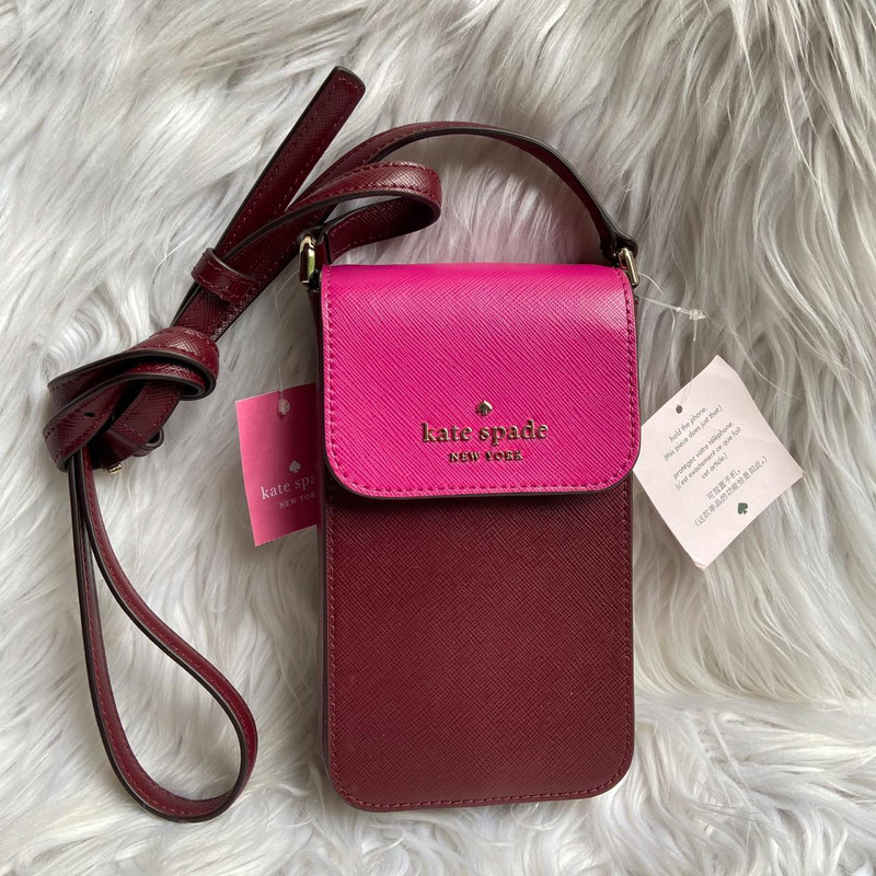 tas kate spade staci NS flap phone crossbody pink multi