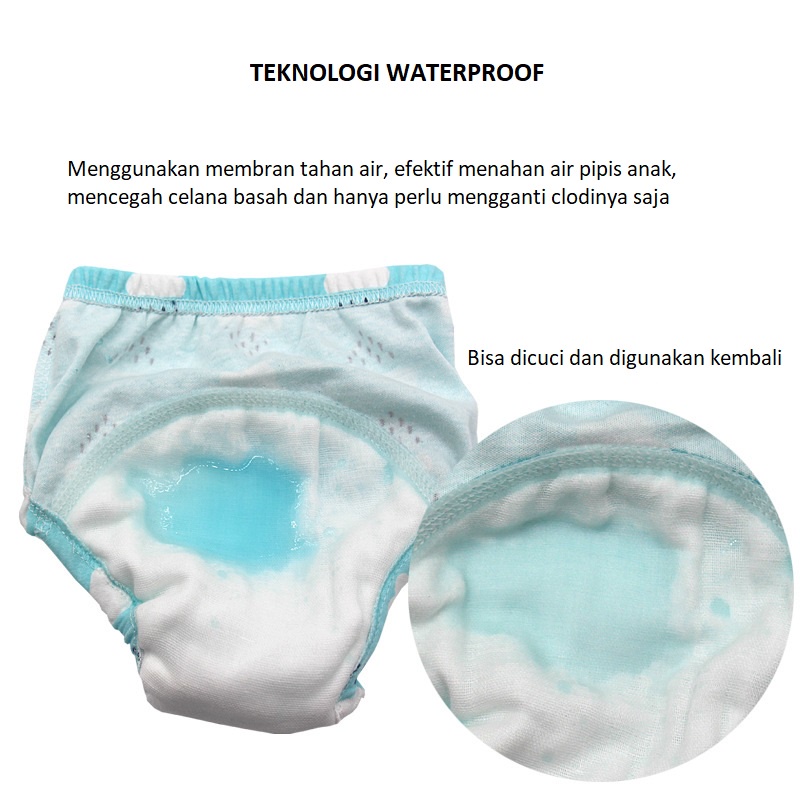 CELANA DALAM POPOK CLOTH DIAPER CLODI TRAINING PANTS PIPIS BAYI ANAK BABY 4 LAYERS KATALOG 1 CDP