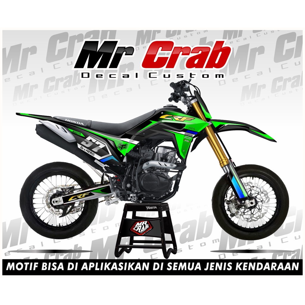 decal stiker crf 150 l full body Hijau - Supermoto