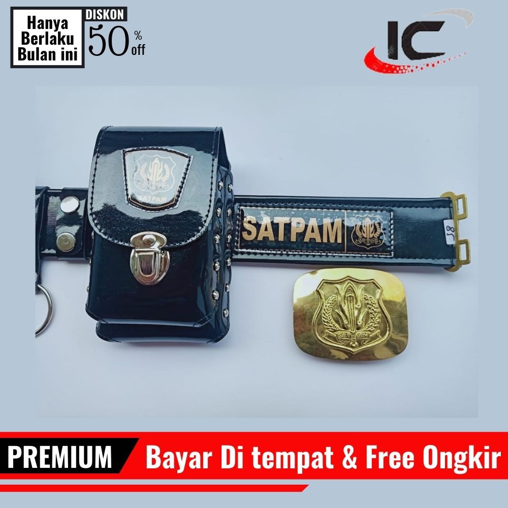 Sabuk Kopel Satpam Security Fullset &amp; Bangkol | Ikat Pinggang Lengkap Logo Satpam FREE BOX