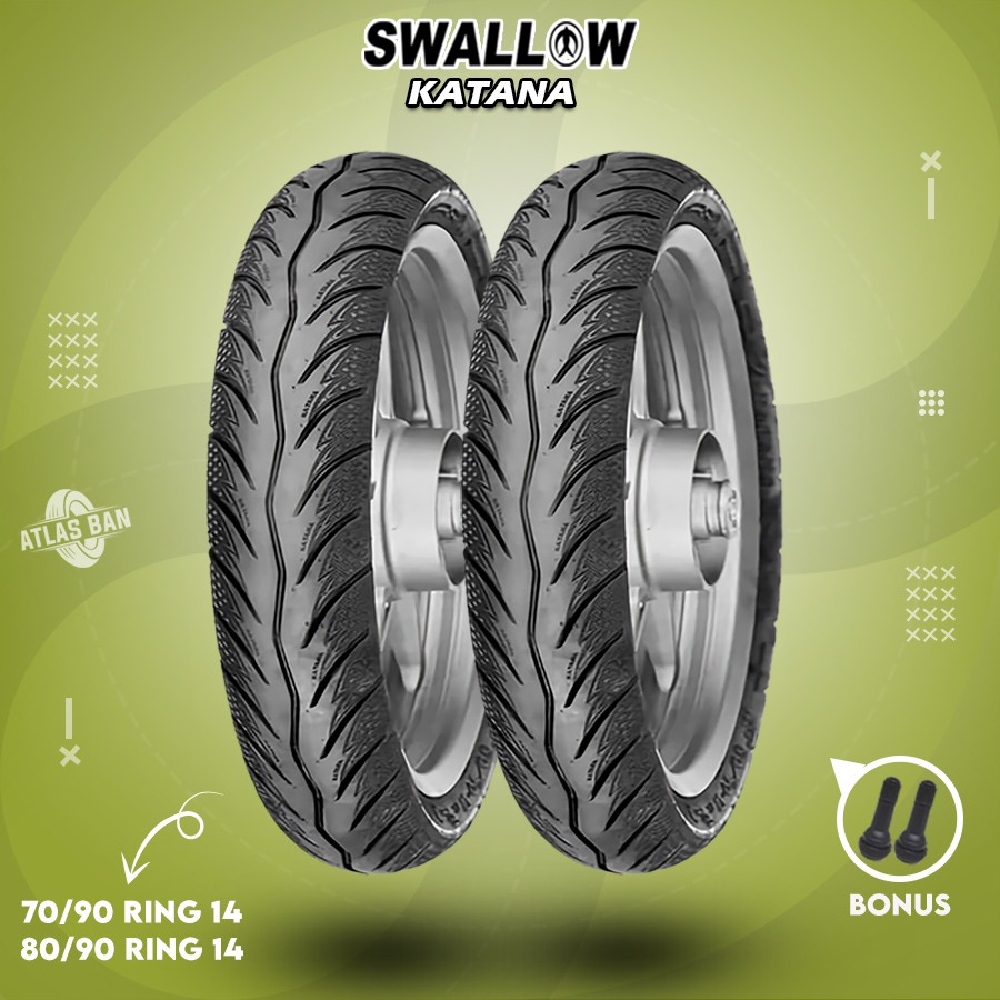 Sepasang Ban Tubles Motor Matic SWALLOW KATANA 70/90 - 80/90 Ring 14 Tubles