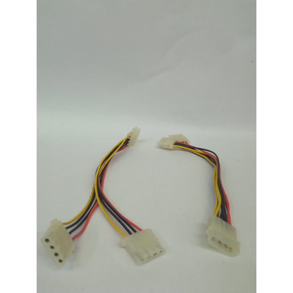 KABEL MOLEX 4 PIN MALE TO DUAL MOLEX 4 PIN FEMALE SPLITTER MOLEX 4 PIN