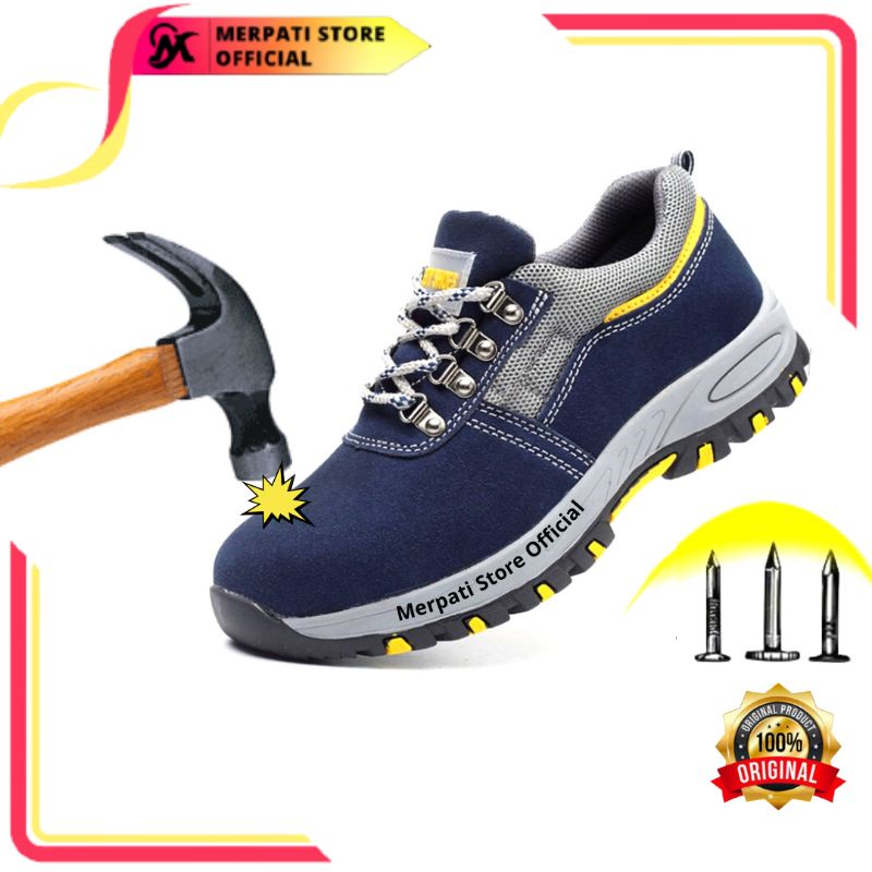 Merpati Store - Sepatu Safety Pria Original Safety Shoes Sport Kerja Proyek Lapangan Ujung Besi