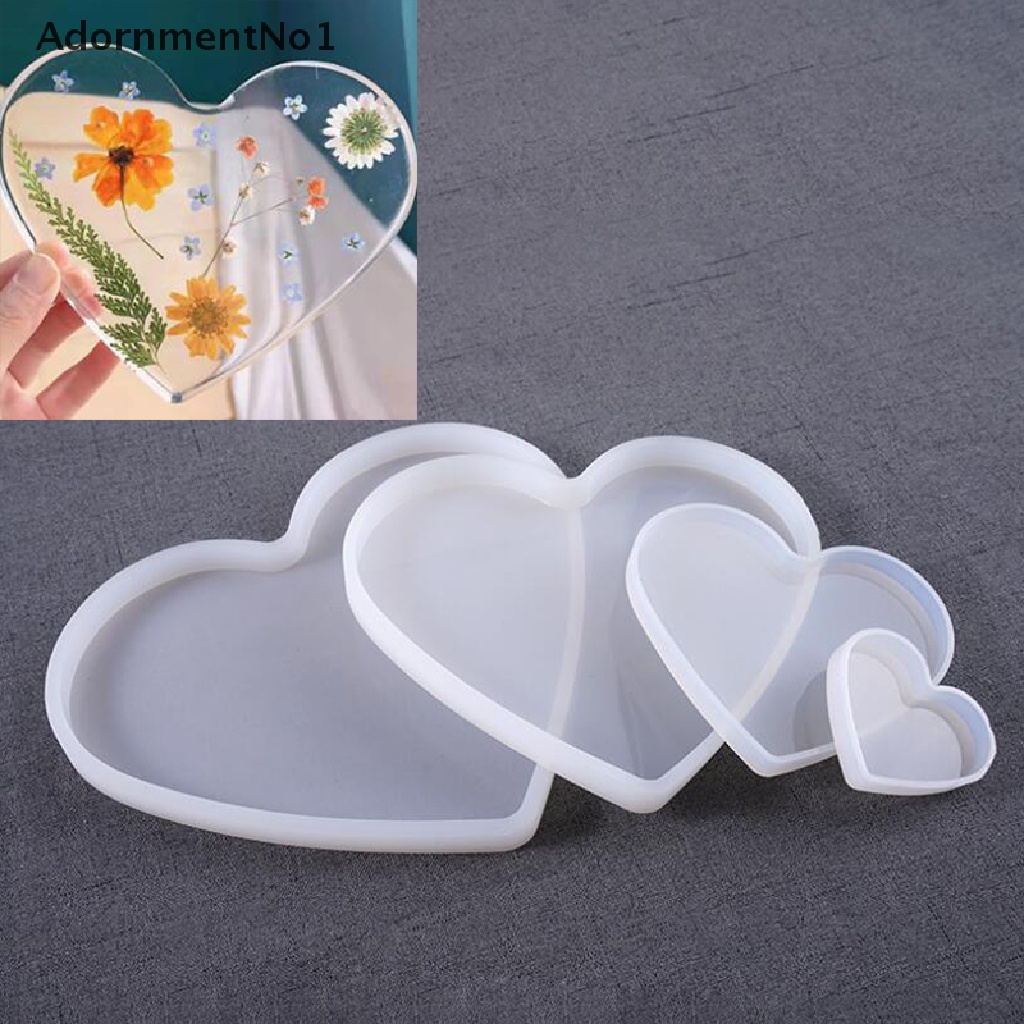 [AdornmentNo1] Heart Shape Coaster Silicone Mold DIY Jewelry Tray Candle Holder UV Resin Mould [new]