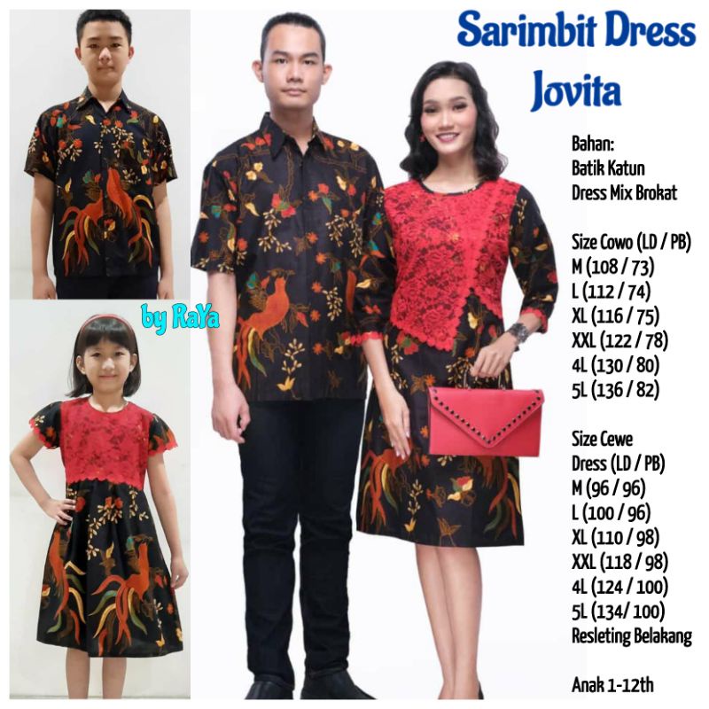 Seragam Keluarga Dress Batik Jovita Couple Family Baju Pesta Brokat Jumbo