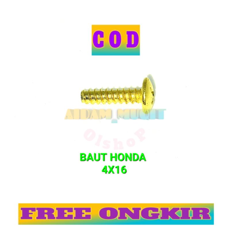 20 PCS BAUT GOLD HONDA BEAT 4X16 SEKERUP BODY HONDA MATIC BAUT COVER MOTOR HONDA MATIC VARIO BEAT SCOOPY UKURAN M4X16