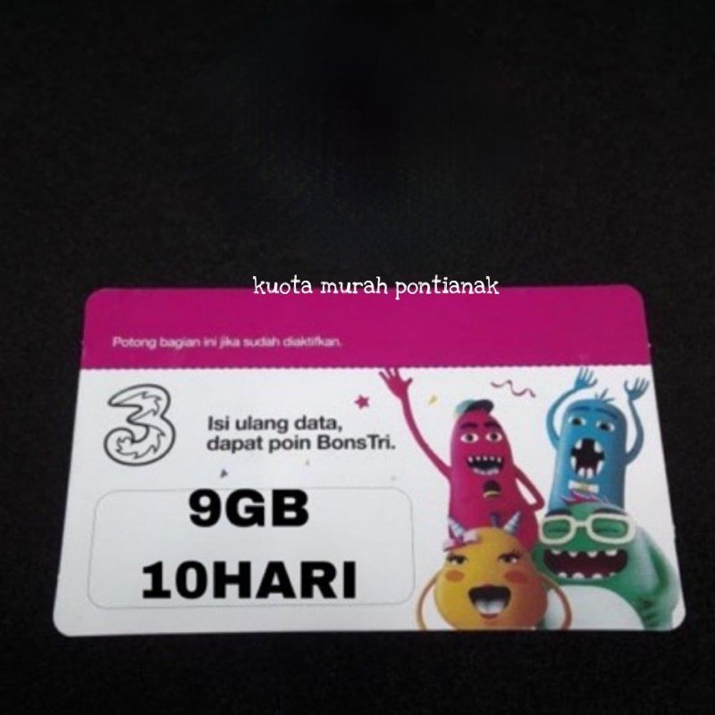 Voucher Tri 9gb 10hari Vocer Three 9 gb 10 hari