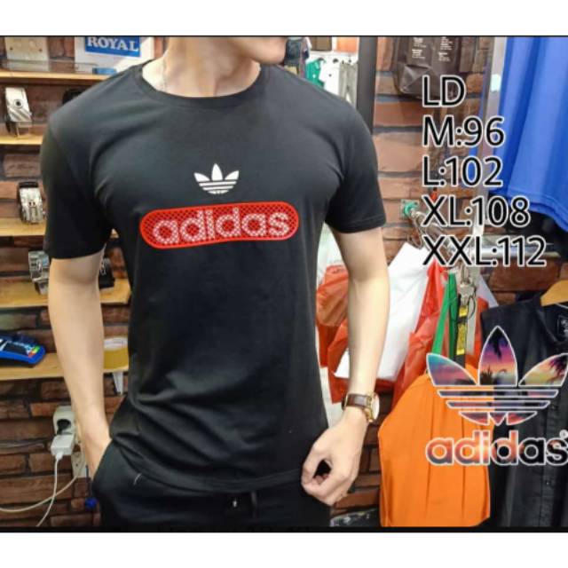 Kaos pria import adidas hitam
