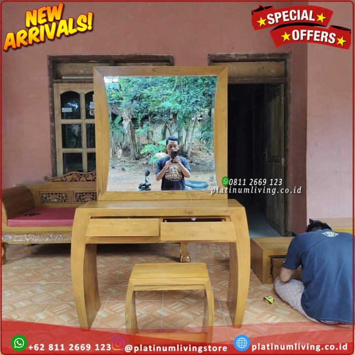 Meja Rias Meja Rias Jati Meja Rias Minimalis Meja Make Up Jati Asli Platinumliving Furniture Indones