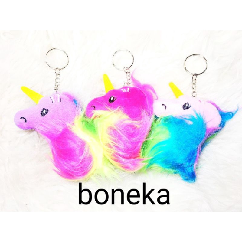 GK08 Gantungan Kunci Unicorn/Boneka Pompom 9cm