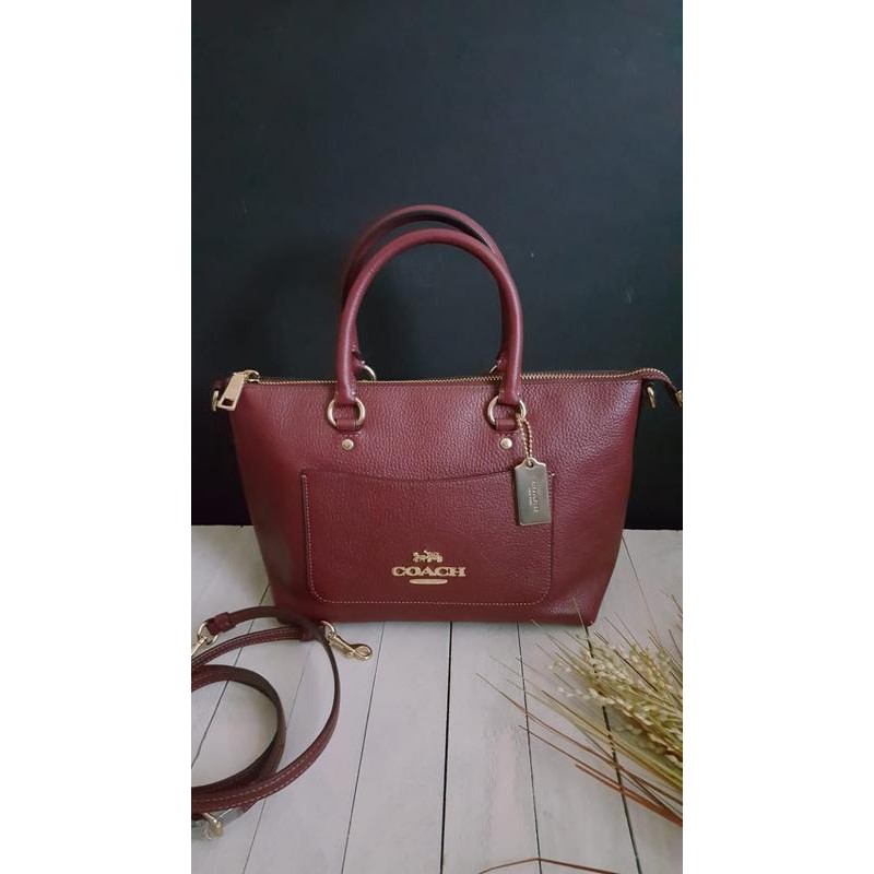 tas coach mini emma satchel wine