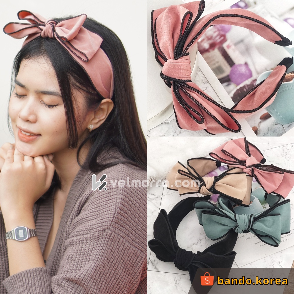 Jual Headband Bando Korea Bandana Lebar Pita Sweetbow Lentur Stainless