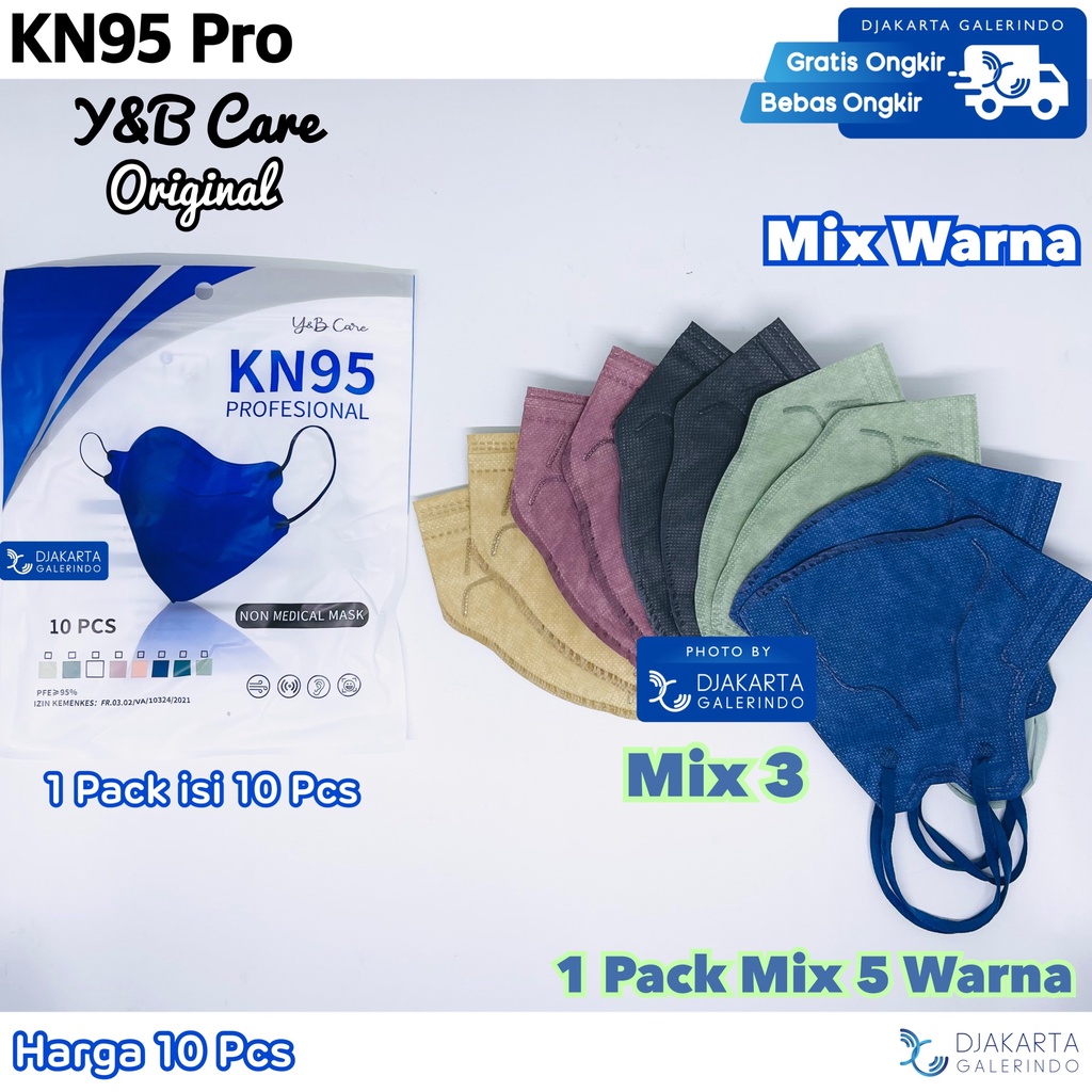 Masker KN95 Pro RAVA Care Mix Warna isi 10Pcs