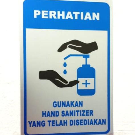 

✨BISA COD✨ SIGN LABEL K3 RAMBU SAFETY LABEL GUNAKAN HAND SANITIZER UK 12X18CM