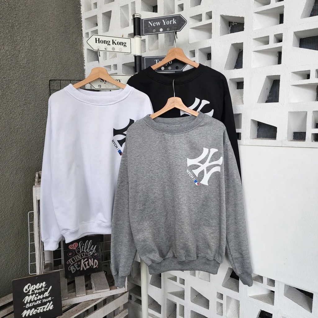 Sweater Crewneck NYCH bisa untuk pria/wanita jaket