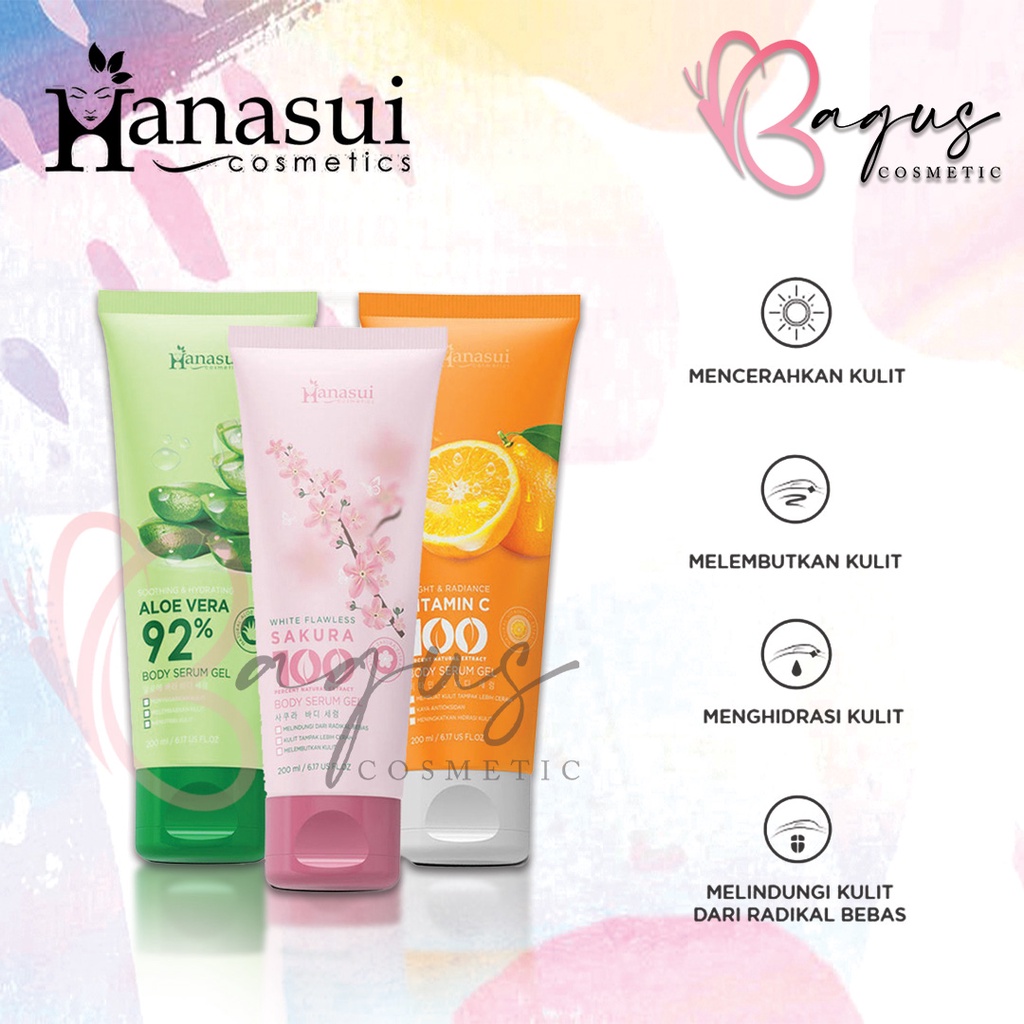 ⭐BAGUS⭐ HANASUI BODY SERUM GEL BPOM 200ML