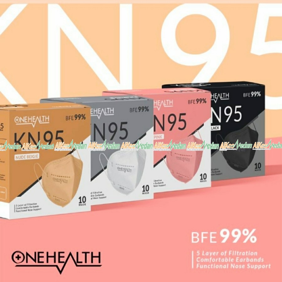 MASKER KN95 ONEHEALTH MASKER KN95 MEDIS BFE 99% ORIGINAL