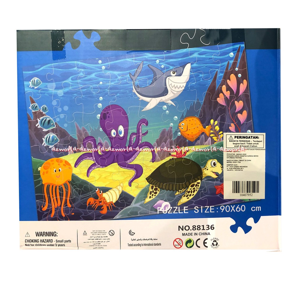 Kiddy Fun Sea World Under Water World Jumbo Floor Puzzle 48pcs Mainan Pazel Anak Bayi