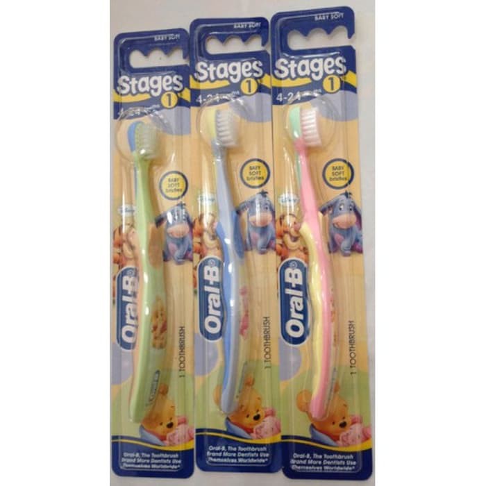 Sikat Gigi Anak Bayi Oral B Stage 1 / 2 / 3 / 4 / Kids Mickey Sikat Gigi Anak