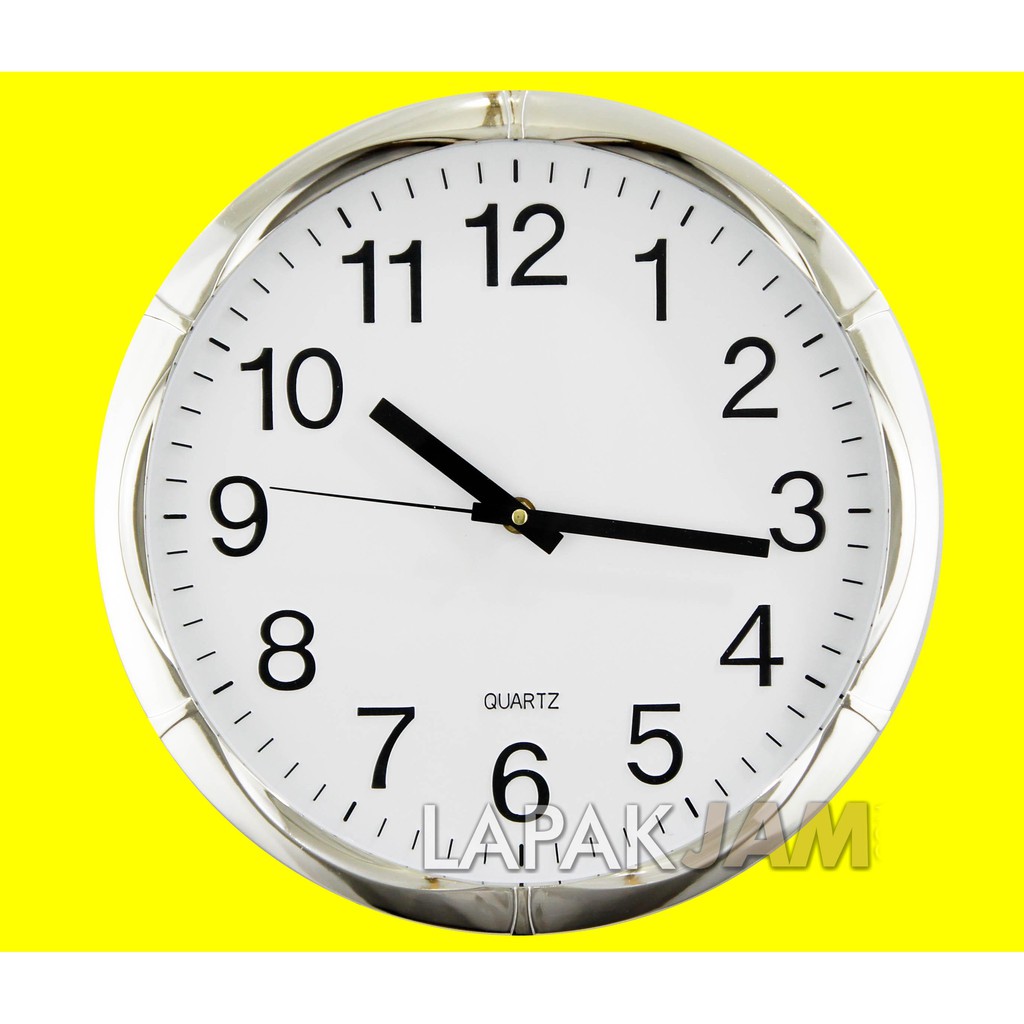 Jam Dinding Dekorsai Rumah Polos Minimalis Warna Silver Glenmore GM-5084