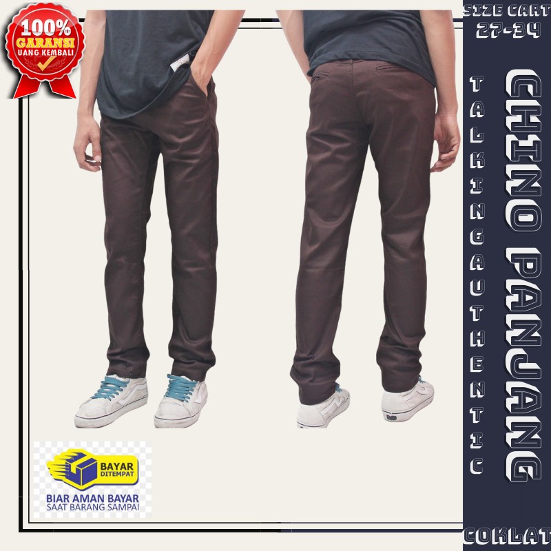 Celana Chino Chinos Panjang Pria Clana Cino Coklat Slimfit Kerja Kantor Casual Street Kualitas Ori