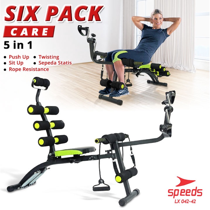 SPEEDS Sport Six Pack Care Multifungsi 5in1 Alat Olahraga Gym/Fitness Sport Sit Up Bench 042-42