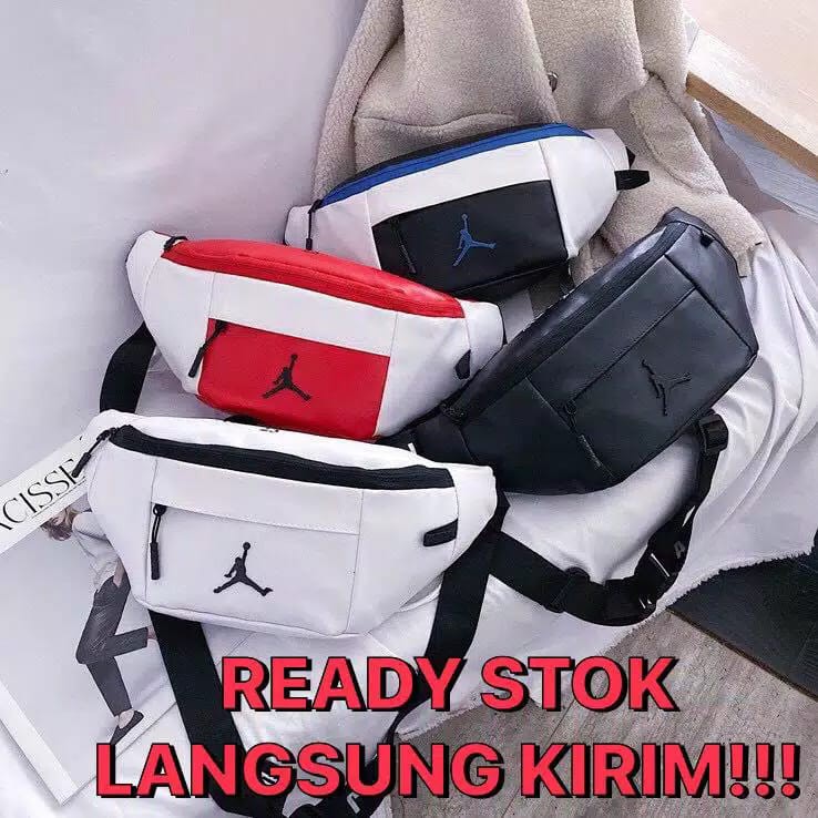 TAS SELEMPANG WAISTBAG AIR JORDAN SUPER LEATHER KULIT IMPORT TERMURAH