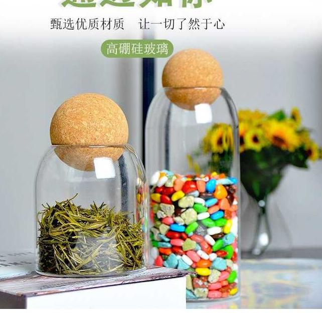 Toples Kaca Unik Tutup Kayu Wadah Susun / Tempat Penyimpanan Gula Teh Kopi Tepung Bumbu Dapur Dengan