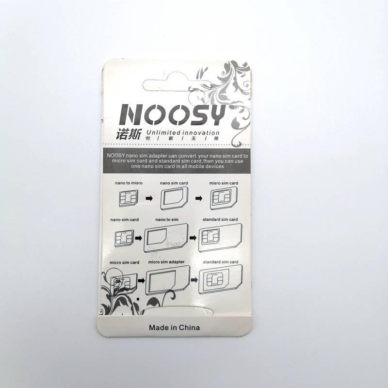 SIM Card Adapter 4 in 1 Noosy Nano Micro SIM Adapter Standard SIM Card Adapters Eject Pin Key For iPhone Samsung