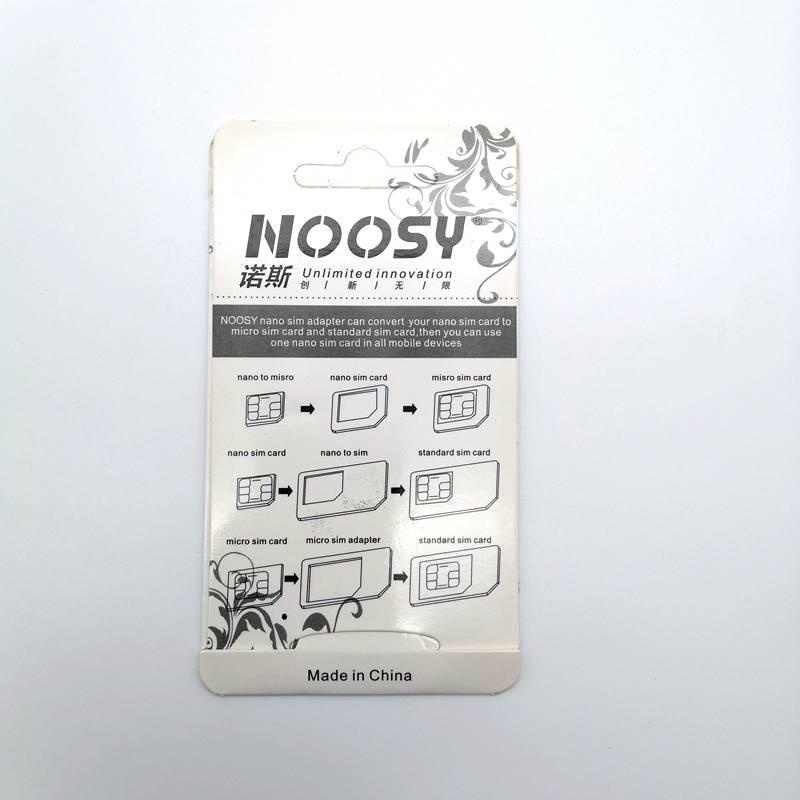 1pcs SIM Card Adapter 4 in 1 Noosy Nano Micro SIM Adapter Standard SIM Card Adapters Eject Pin Key For iPhone Samsung