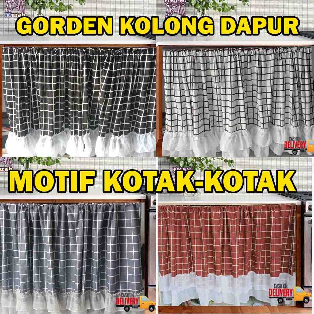 GORDEN KOLONG DAPUR MOTIF KOTAK-KOTAK
