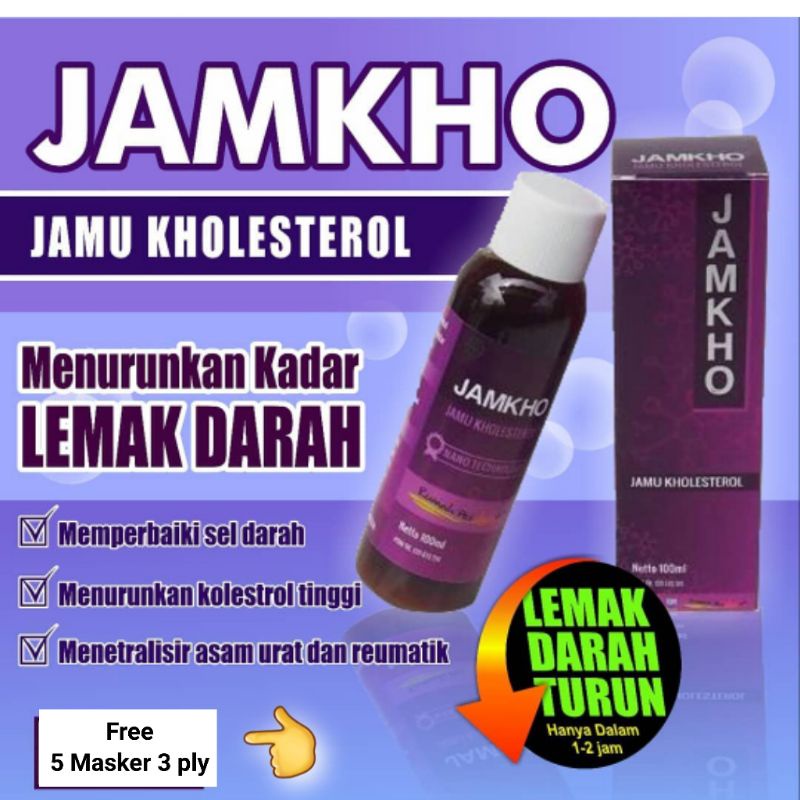 

Free Masker Jamkho Jamu kolesterol Cepat Mengatasi Kholesterol Asam Urat Rematik 100ml