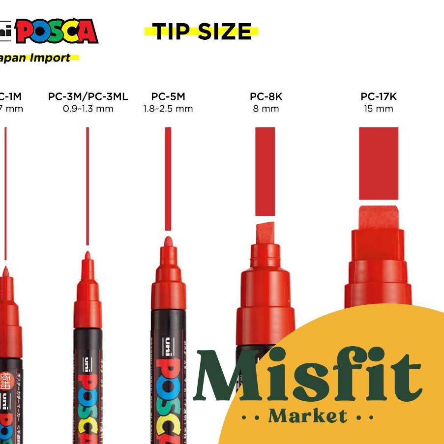 

Paling Sesuai.. UNI POSCA PC-5M Paint Marker (Medium Point) PC5M Spidol Warna Warni