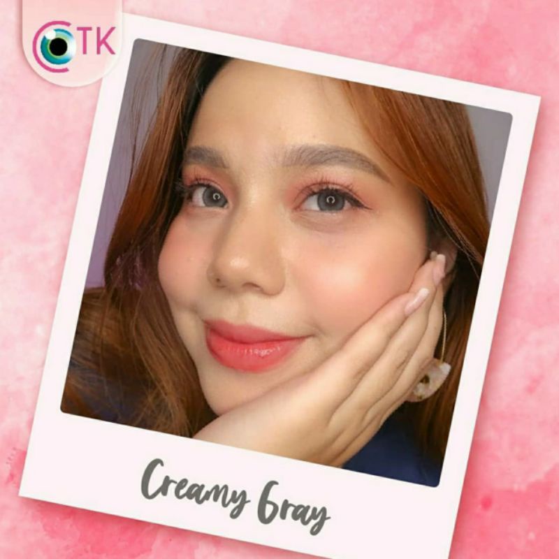 Softlens Warna RECIPE MINUS &amp; NORMAL CREAMY GREY 14.5 MM -0.50 S.D -6.00 / Soflen Softlen by CTK