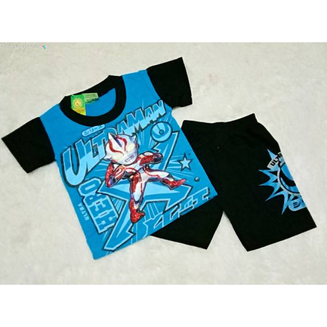 Setelan baju led nyala baju nyala superhero ultraman size O-6 thn