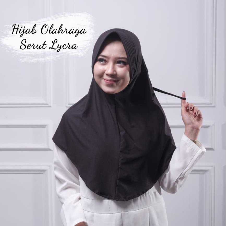 AV - JILBAB OLAHRAGA SERUT JOKOWI/ HIJAB SPORT / JILBAB SERUT JERSEY LYCRA MURAH