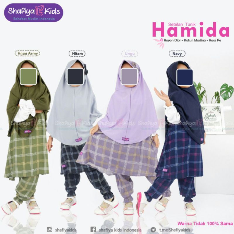 Set Tunik Anak Perempuan 4 - 9 Tahun | Setelan Muslim Anak Terlaris Hamida Shafiya Kids