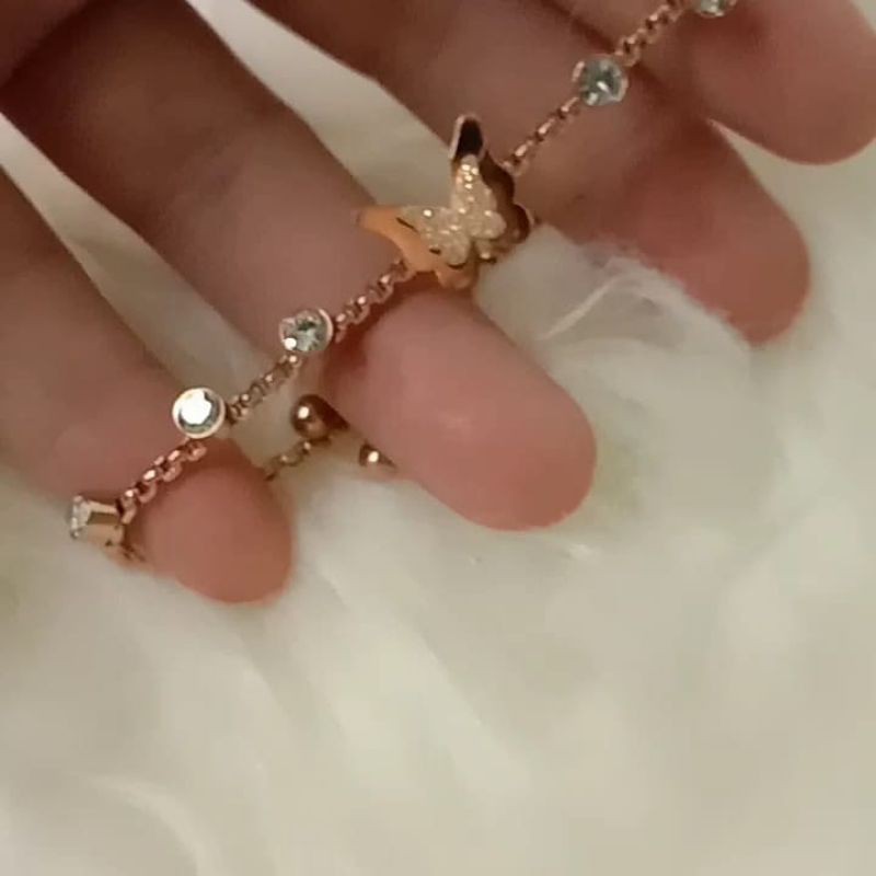 GELANG MATA KUPU KUPU GELANG TITANIUM GELANG PERMATA GELANG EMAS GELANG ANTI HITAM GELANG ANTI KARAT