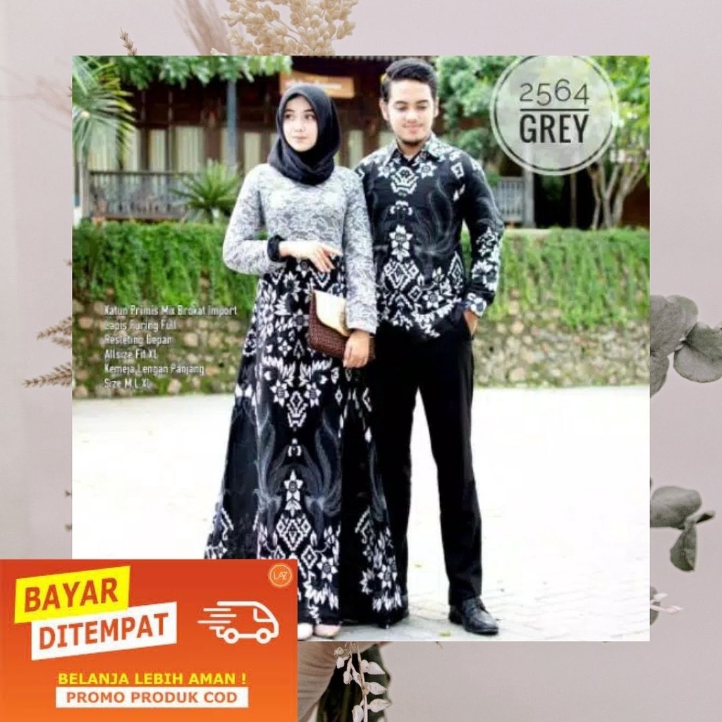 [Couple Batik Modern] COD Baju batik couple brokat kode 2564 baju kondangan pasangan couple Batik Co