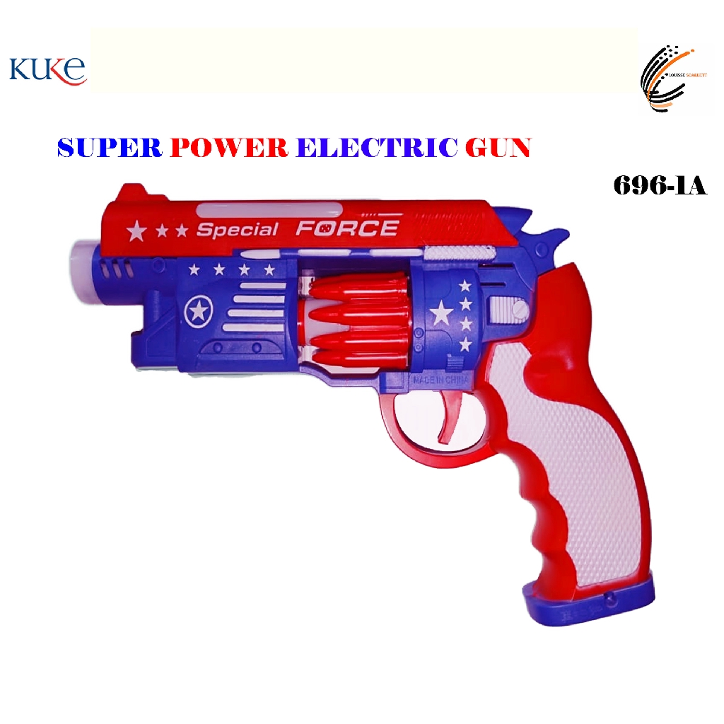 KUKE 696 Pistol Mainan  Anak  Bunyi Getar LED Baterai 