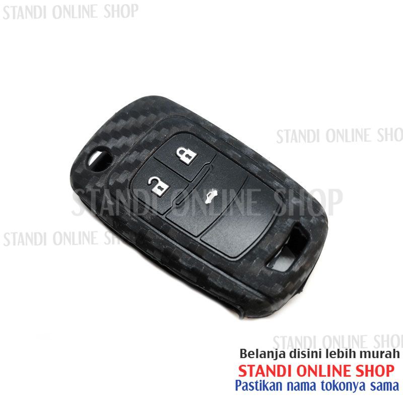 Kondom Kunci Silikon Carbon Sillicone Remote Flipkey Chevrolet Cruze 3 Tombol